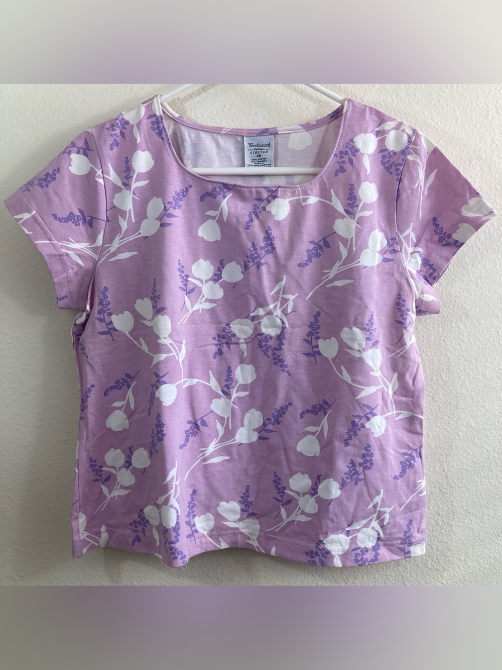 Westbound Women's Orchid Floral Print T-Shirt Size Petite M PM NWT